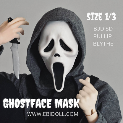 GhostFace Mask 1/3 (BJD 1/3, Pullip, Blythe)